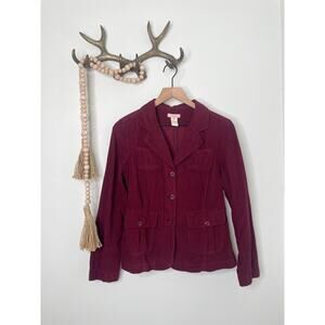 Sundance Corduroy Jacket Medium Petite Burgundy Barn Coat Rodeo Western Casual